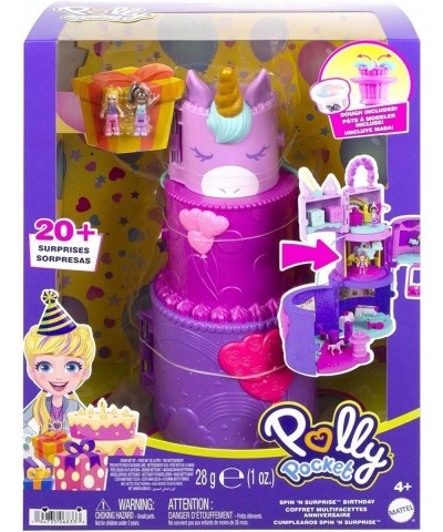 Spin 'n Surprise Birthday Unicorn Theme 3 Floors 25 Accessories (Includes 2 Micro Dolls) Great Gift for Ages 4 Years Old & Up...