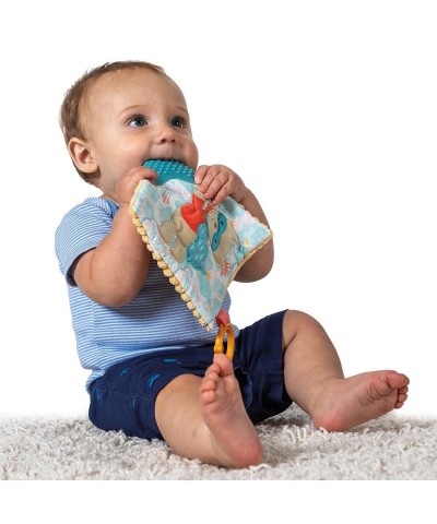 Crinkle Teether Toy with Baby Paper and Squeaker 6 x 6-Inches Lil' Hero $19.00 Baby Teether Toys