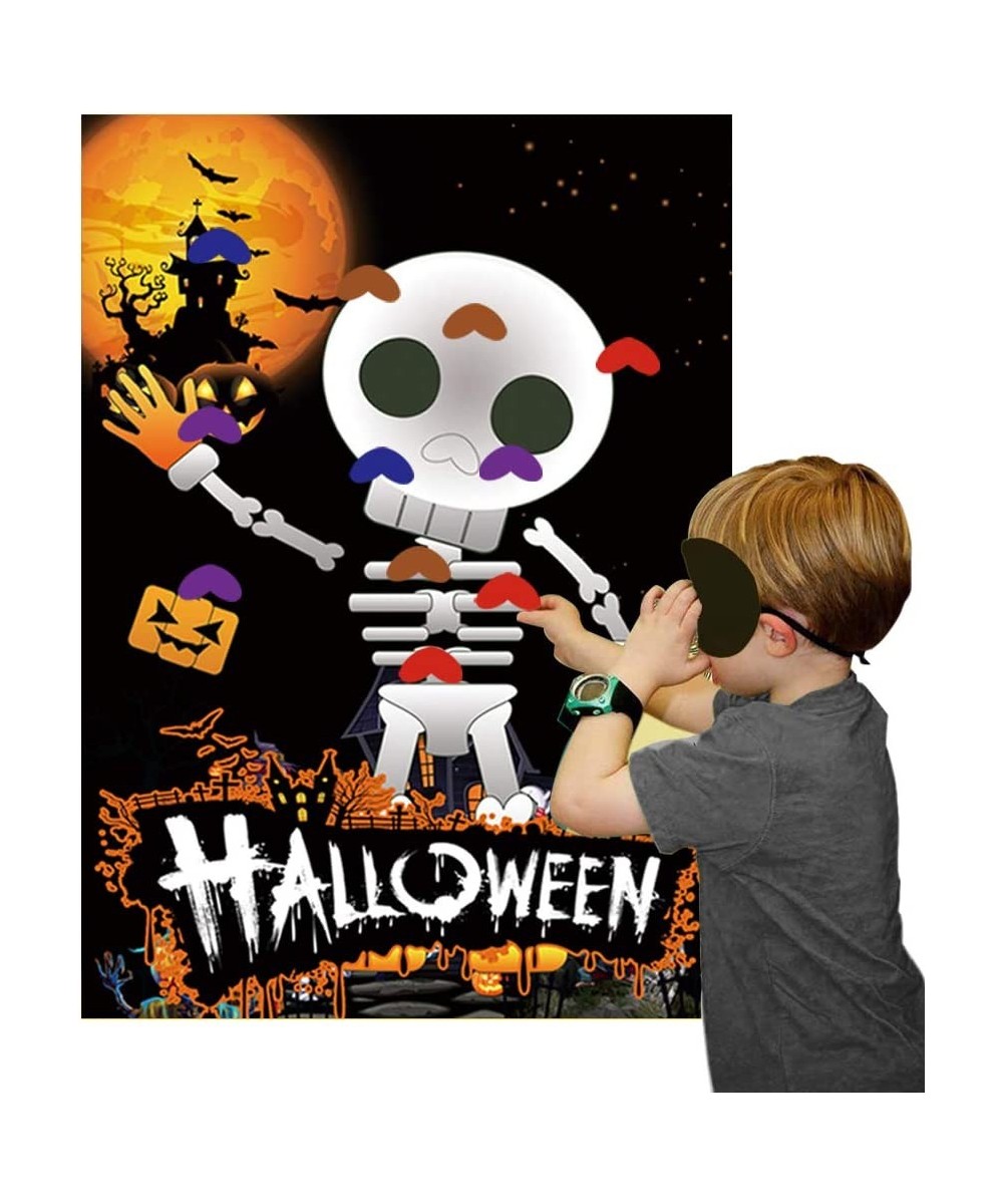 Hooqict Halloween Games for Kids Party Pin The Nose On The Skeleton Halloween Birthday Party Decorations Large Halloween Pin ...