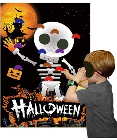 Hooqict Halloween Games for Kids Party Pin The Nose On The Skeleton Halloween Birthday Party Decorations Large Halloween Pin ...