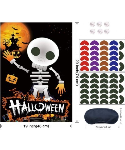 Hooqict Halloween Games for Kids Party Pin The Nose On The Skeleton Halloween Birthday Party Decorations Large Halloween Pin ...