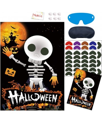 Hooqict Halloween Games for Kids Party Pin The Nose On The Skeleton Halloween Birthday Party Decorations Large Halloween Pin ...