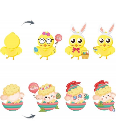 24pcs Easter Make a Face Stickers Make Your Own Easter Bunny Chicken Egg Carfts for Kids Boys Girls Easter Basket Stuffers Pa...