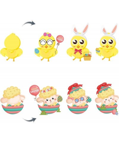 24pcs Easter Make a Face Stickers Make Your Own Easter Bunny Chicken Egg Carfts for Kids Boys Girls Easter Basket Stuffers Pa...