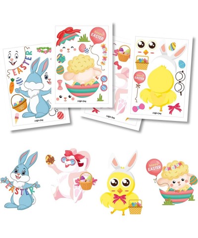 24pcs Easter Make a Face Stickers Make Your Own Easter Bunny Chicken Egg Carfts for Kids Boys Girls Easter Basket Stuffers Pa...