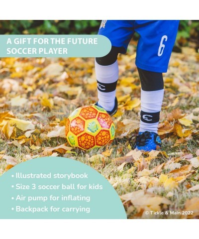 Tickle & Main Dino-Mite - Let’s Play Soccer Gift Set - Includes Book Size 3 Ball and Drawstring Backpack for Toddler Boys and...