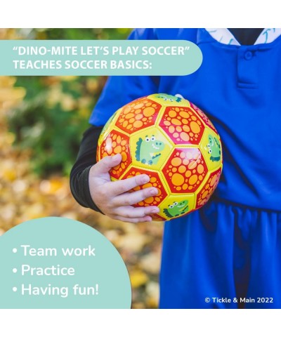 Tickle & Main Dino-Mite - Let’s Play Soccer Gift Set - Includes Book Size 3 Ball and Drawstring Backpack for Toddler Boys and...