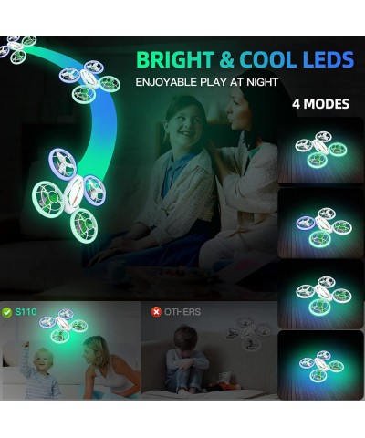 Drones for Kids RC Mini Drone with LED Lights for Beginners RC Helicopter Quadcopter with Five Cool Light Effects Auto Hoveri...