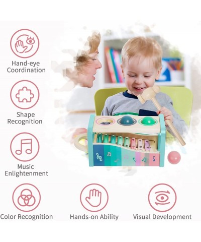 Musical Pounding Toy for Educational Play Wooden Montessori Baby Musical Toys with Hammer and Slide Out Xylophone for Toddler...