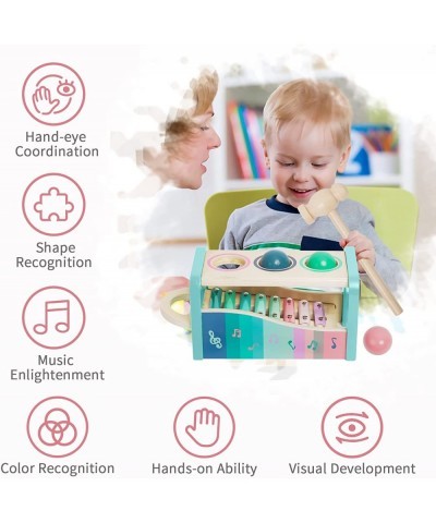 Musical Pounding Toy for Educational Play Wooden Montessori Baby Musical Toys with Hammer and Slide Out Xylophone for Toddler...