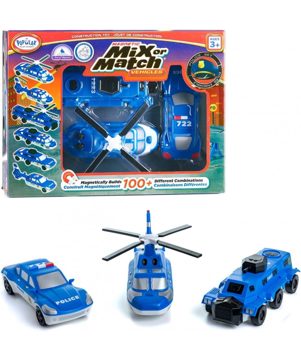 Mix or Match Vehicles Magnetic Toy Play Set Police $61.81 Play Figure Playsets