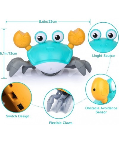 Crawling Crab Baby Toys with Music & Light Tummy Time Interactive Toddler Toy Automatically Avoid Obstacles for Boys or Girls...