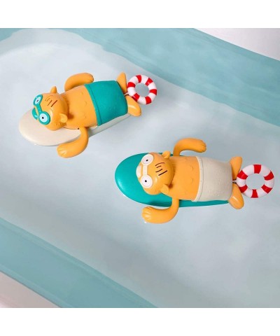 Pull String Baby Bath Toy Pull & Go Beaver Cute Surfing Beaver Swimming Beaver Windup Clockwork Bathtub Toy for Toddlers (Bei...