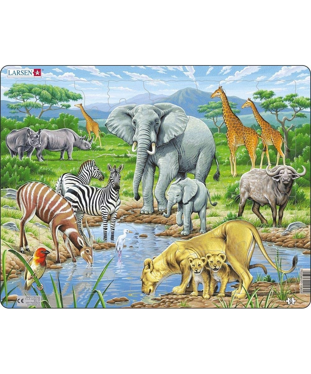 Puzzles African Savannah 65 Piece Children's Jigsaw Puzzle $21.56 Jigsaw Puzzles