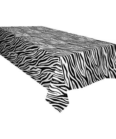 Animal Safari Theme Zoo Zebra Print Table Cover Jungle Safari Animal Theme Plastic Tablecloth for African Animal Wild One Bir...