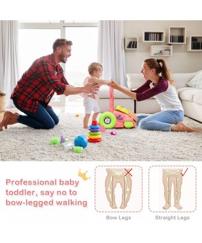 Sit-to-Stand Walker 2 in 1 Pull and Push Baby Walker w/Detachable Learning Activity Panel Adjustable Height Music & Light Ear...