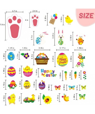 Easter Stickers Bunny Crafts Decorating for Kids - 170 Easter Colorful Stickers with Cute Bunny Footprints Colored Eggs Chick...