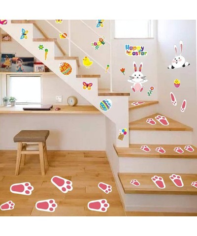 Easter Stickers Bunny Crafts Decorating for Kids - 170 Easter Colorful Stickers with Cute Bunny Footprints Colored Eggs Chick...