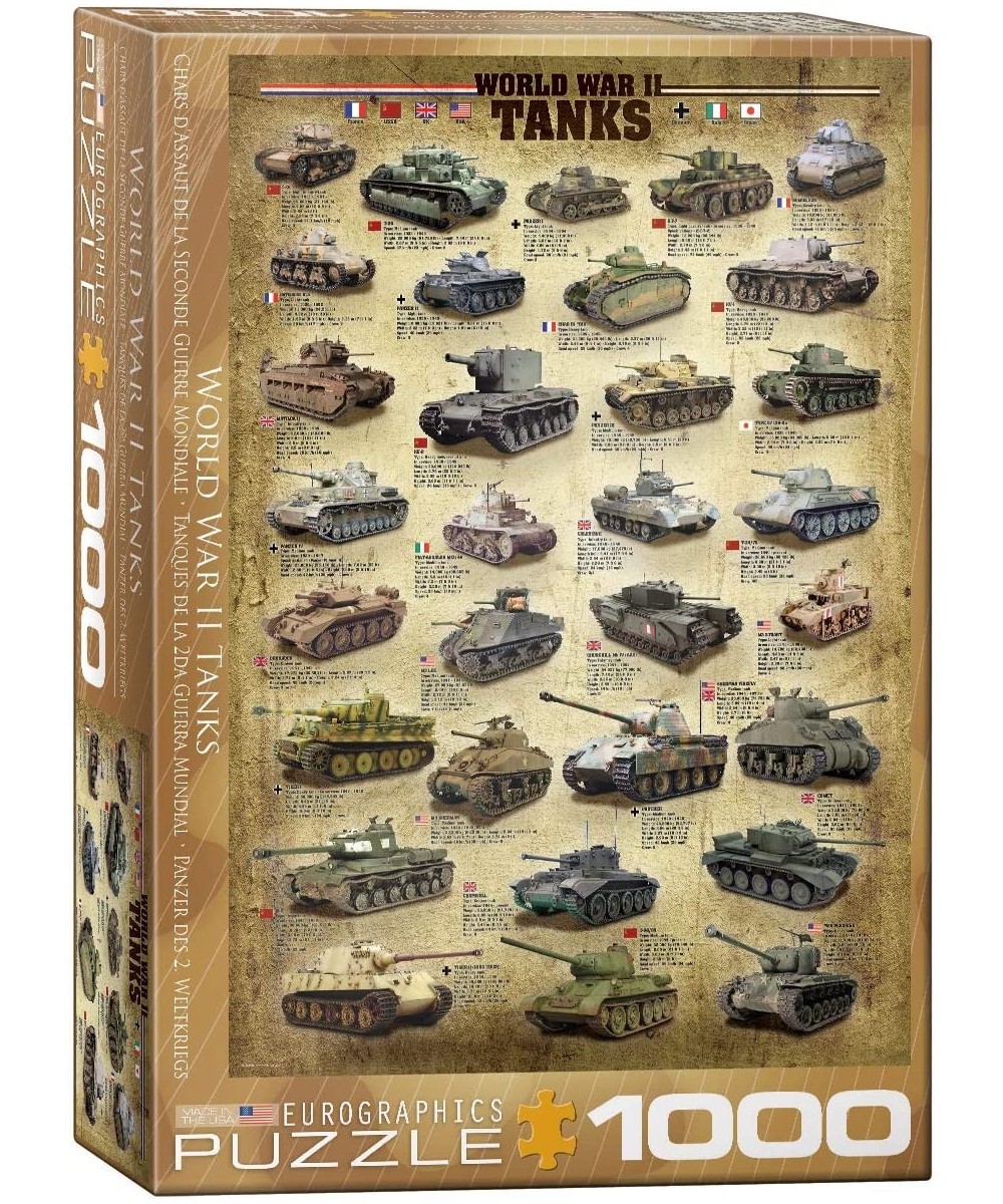 Tanks of WWII 1000 Piece Puzzle Brown $43.19 Jigsaw Puzzles