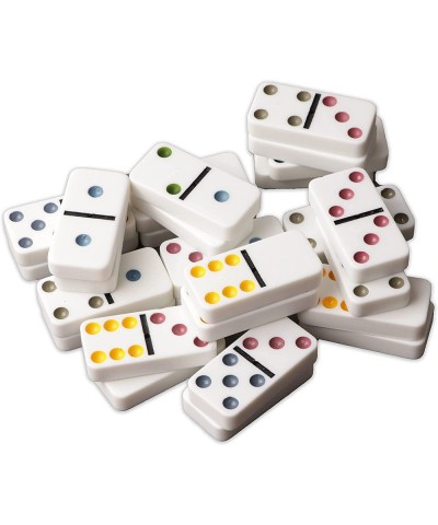 Wavy Reusable Collectors Tin Box with Double 6 Colored Dot Dominoes Set for All Ages(Blue) $34.25 Domino & Tile Games