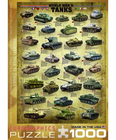 Tanks of WWII 1000 Piece Puzzle Brown $43.19 Jigsaw Puzzles