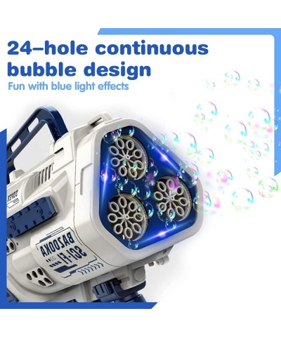 Bazooka Bubble Machine Gun - Fully Automatic Bubble Gun Bazooka with 2 Bottles Bubble Solution Light Up Bubble Maker 24 Holes...