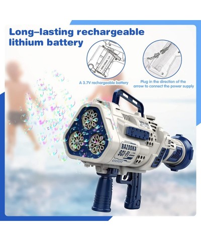 Bazooka Bubble Machine Gun - Fully Automatic Bubble Gun Bazooka with 2 Bottles Bubble Solution Light Up Bubble Maker 24 Holes...