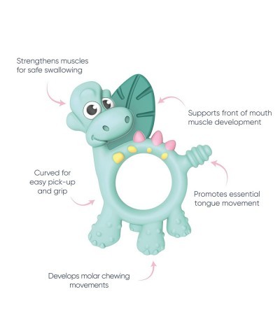 Dawn The Teether - Baby Teether 0-6 Months - Silicone Infant Hand Teething Toy for Soothing Chewing & Sucking - Strengthening...