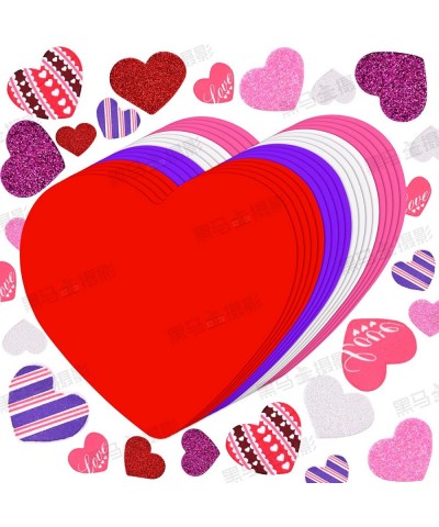 386 Pcs Valentine's Foam Heart Stickers Kit Includes 370 Pcs Glitter Self-Adhesive Heart Foam Stickers and 16 Pcs Colorful La...