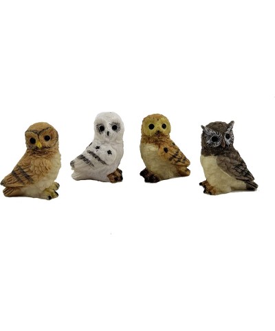 Dolls House Set of 4 Owls Miniature Birds Garden Accessory $31.03 Dollhouse Accessories