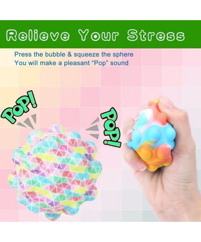 3D 4pcs Fidget Ball Fidget Sensory Ball Toss Game Fidget Game Toy Stress Reliever Pop Ball Fidget Toy Set Push Pop Bubbles Br...