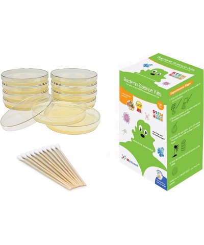 Bacteria Science Kit (IV) (Gift Pack): Prepoured LB-Agar Plates and Cotton Swabs. Exclusive Free Science Fair Project E-Book ...