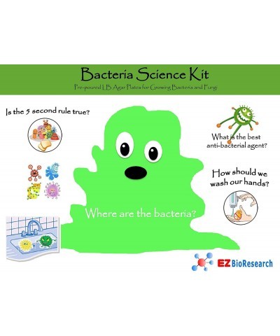 Bacteria Science Kit (IV) (Gift Pack): Prepoured LB-Agar Plates and Cotton Swabs. Exclusive Free Science Fair Project E-Book ...