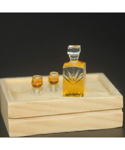 Miniature Food Play Simulated Wine Bottle Glass Model Toy Doll House Accessories Miniature Doll House Kitchen Cafe Furniture ...