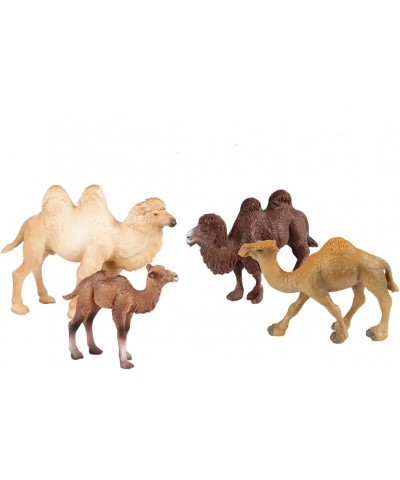 4Pcs Camel Toy Figurines Set Wild Animal Figurines Set Realistic Camel Toy Figurine Play Figure Playsets Birthday Gift for Ki...