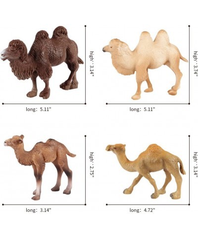 4Pcs Camel Toy Figurines Set Wild Animal Figurines Set Realistic Camel Toy Figurine Play Figure Playsets Birthday Gift for Ki...