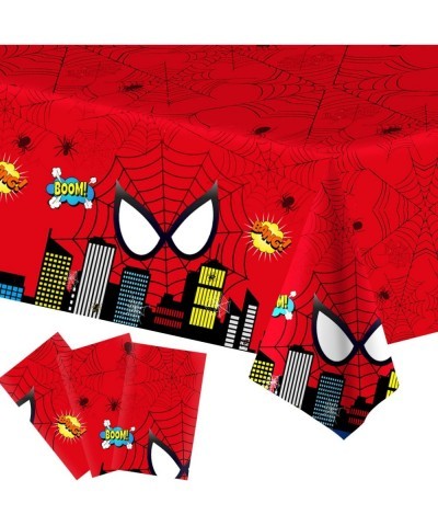 3Pcs Spider Themed Birthday Party Decorations Large Plastic Tablecloth Hero Party Table Cover for Kids Birthday Party Supplie...