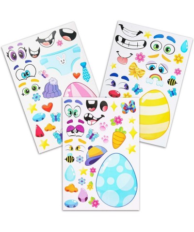 36 Pieces Easter Make A Face Sticker Sheets with Easter Eggs Themed Make Your Own Mix and Match Stickers Sheets Easter Kids P...