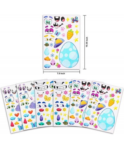 36 Pieces Easter Make A Face Sticker Sheets with Easter Eggs Themed Make Your Own Mix and Match Stickers Sheets Easter Kids P...