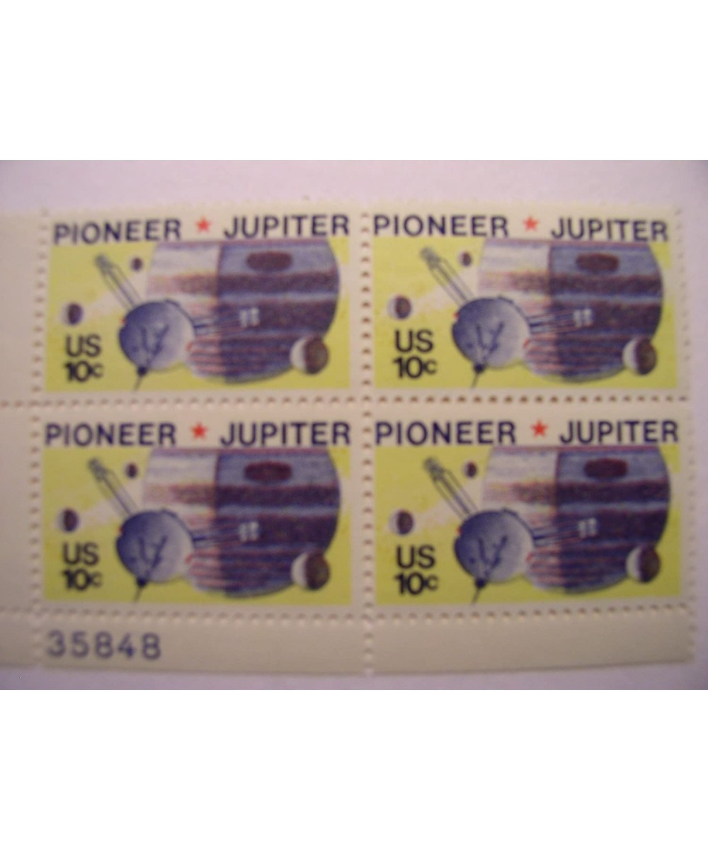 US Postage Stamps 1975 Space Issue Pioneer & Jupiter S 1556 Plate Block of 4 10 Cent Stamps $13.46 Collectibles Display & Sto...