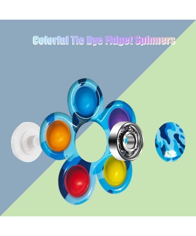 4 Pack Stress Relief Toys Pop Fidget Toys Spinners 2 in 1 Pop Bubble Dimple Fidget Toys Kids Hand Spinner for ADHD Anxiety St...