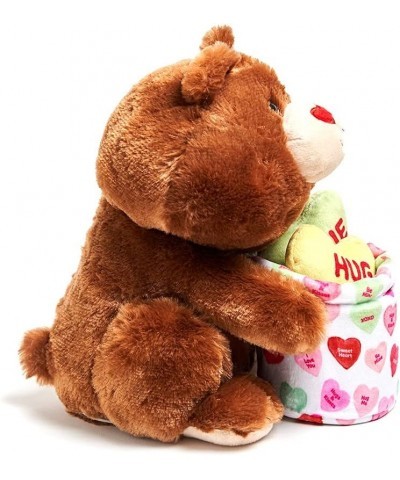 Basket of Love - Bear | Animated Valentine's Stuffed Animal Plush Toy Teddy Bear Holds Basket of Plush Hearts and Twirls Arou...