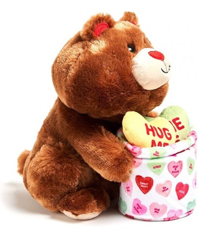 Basket of Love - Bear | Animated Valentine's Stuffed Animal Plush Toy Teddy Bear Holds Basket of Plush Hearts and Twirls Arou...