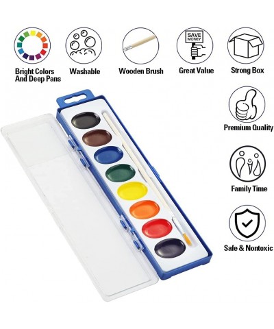 Watercolor Paint Sets Bulk Pack of 24 8 Colors Washable Paint Sets for Kids Quality Water Color Wooden Brushes Perfect for Pr...