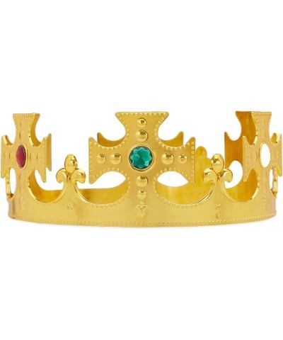 King and Queen Crown Bundle Set 4 set of crowns with jewels 3 assorted gold crown and 1 Royal king crown Costume Accessories ...