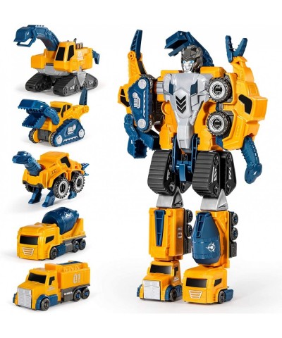 Toddler Robot Construction Vehicles Set – 5Pcs Transforming Robots for Kids - Magnetic Toys with Durable Connectors – Easy DI...