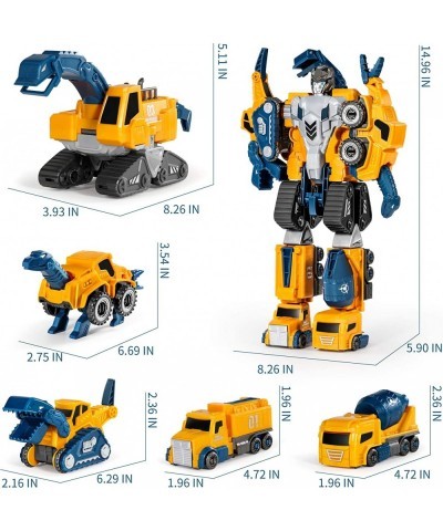 Toddler Robot Construction Vehicles Set – 5Pcs Transforming Robots for Kids - Magnetic Toys with Durable Connectors – Easy DI...