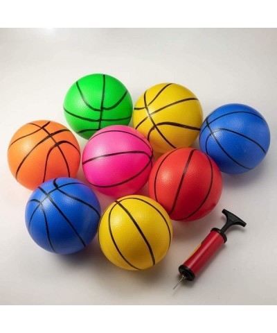 6.3 Inches Toy Basketballs 8 Balls Assortment with Pump Coloful Kids Mini Toy Rubber Basketball for Kids Teenager Basketballs...