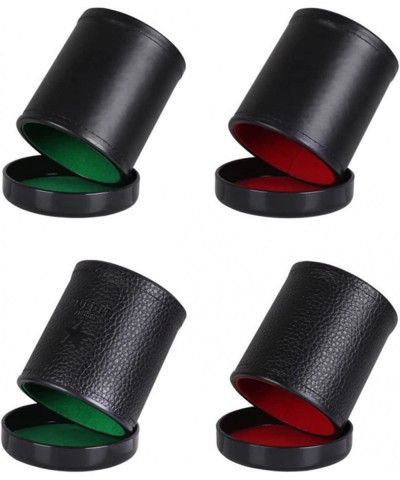 Dice Cup Set PU Leather Stable Sturdy Comfortable Hand Feeling Dice Cup Set for Table Game Green/Red Inner Velvet dice Games ...