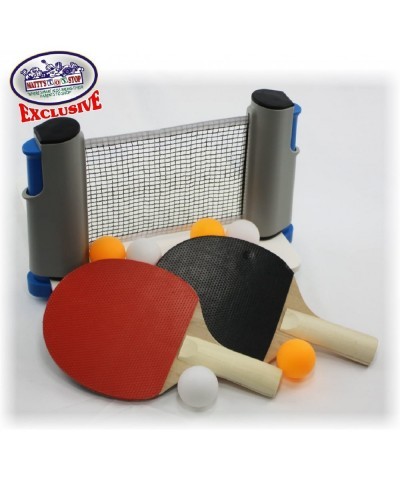 Deluxe Table Tennis (Ping Pong) to Go with Fully Adjustable Net 2 Paddles 6 Balls (3 Orange & 3 White) & Mesh Storage Bag $43...